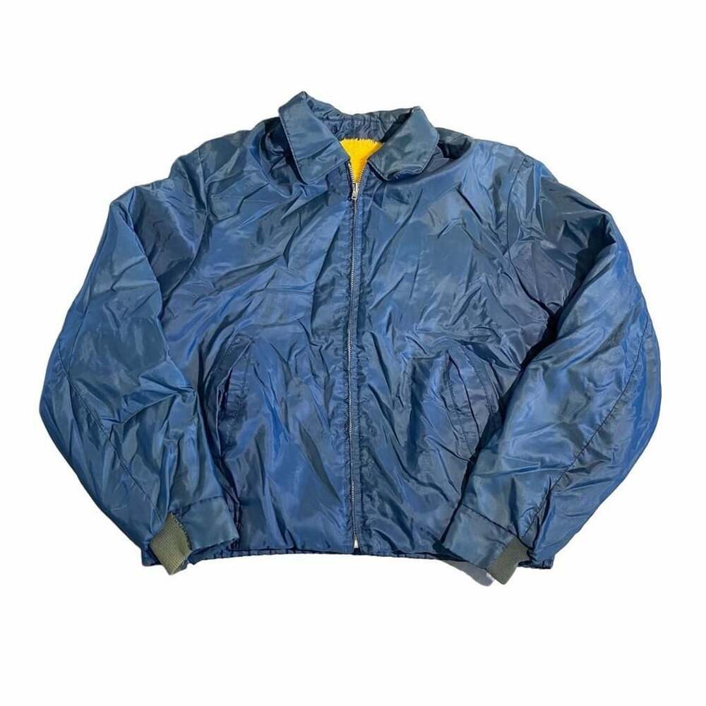 True Vintage Blue Nylon Bomber Jacket